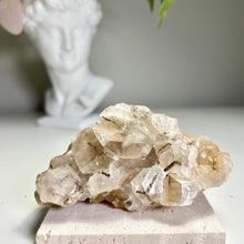 Load image into Gallery viewer, Benz Calcite with Pyrite | Golden Pyrite Inclusions | Daye Mine China | Natural Calcite Crystal Specimen | Mineral Display