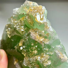 Load image into Gallery viewer, Green Fluorite with Golden Barite | Jiangxi, China