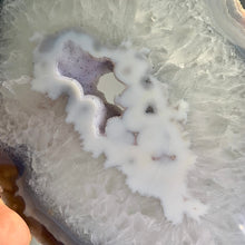 Load image into Gallery viewer, Rare - top quality large size agate slab / slice with pink sugary druzy in the middle