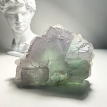 Load image into Gallery viewer, Large Natural Stepped Fluorite Cluster - High Clarity Bi-Color Fujian Crystal