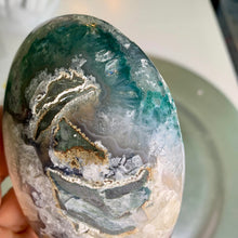 Load image into Gallery viewer, Rare found - druzy amethyst agate tower with moss agate on skin / rainbow amethyst tower