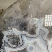 Load image into Gallery viewer, Rare - large size druzy agate moon from Brazil ( free stand)