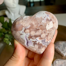 Load image into Gallery viewer, High quality - pink flower agate heart