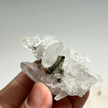 Load image into Gallery viewer, Clear Quartz Cluster with Pyrite Inclusions/Brown Calcite Cluster with Pyrite