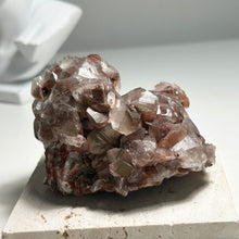 Load image into Gallery viewer, Red Hematite Included Calcite Cluster — Transparent Natural Crystal with Red Mineral Inclusions for Home Decor and Collection