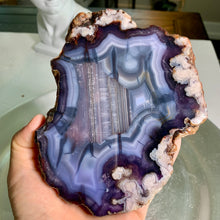 Load image into Gallery viewer, Top quality - blue flower agate slab / slice with nice bending