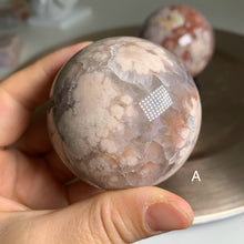 Load image into Gallery viewer, Rare - top quality pink and red flower agate sphere