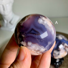 Load image into Gallery viewer, Rare - top quality blue flower agate sphere