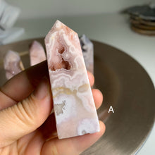 Load image into Gallery viewer, High quality druzy pink amethyst flower agate tower / druzy pink amethyst flower agate point