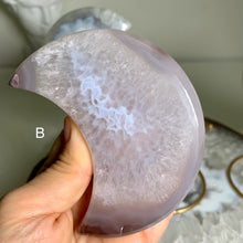 Load image into Gallery viewer, Top quality- Brazilian druzy agate moon ( free stand)