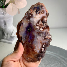Load image into Gallery viewer, High quality- blue flower agate slab / slice ( natural color )