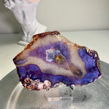 Load image into Gallery viewer, High quality - crystallized blue flower agate slab / slice ( natural color)