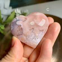 Load image into Gallery viewer, High quality - pink amethyst flower agate hearts