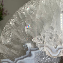 Load image into Gallery viewer, Rare - large size top quality druzy agate moon from Brazil ( free stand)