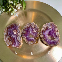 Load image into Gallery viewer, Top quality - pink amethyst flower agate slab/slice