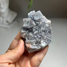 Load image into Gallery viewer, Xianghualing Grey-Blue Cubic Fluorite with Pink Calcite | Hunan, China