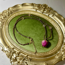 Load image into Gallery viewer, Antique Rose Bud Necklace | Czech Glass Bead Necklace | Vintage Romantic Jewelry