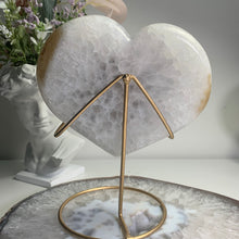 Load image into Gallery viewer, Rare - top quality druzy agate heart from Brazil (free stand)