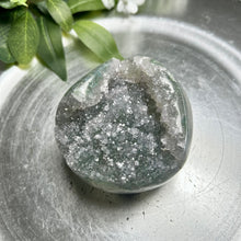 Load image into Gallery viewer, Top quality – Rainbow amethyst from Uruguay with natural moss agate skin & sparkling druzy