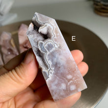 Load image into Gallery viewer, High quality druzy pink amethyst flower agate tower / druzy pink amethyst flower agate point