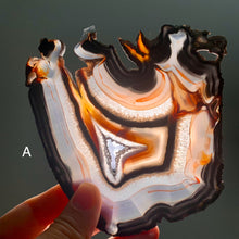 Load image into Gallery viewer, Rare - Hand picked Brazilian agate slabs and slices with black and red banding