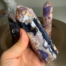 Load image into Gallery viewer, Rare - high quality blue flower agate towers/points