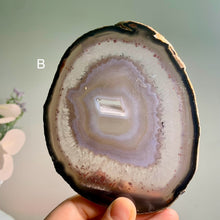 Load image into Gallery viewer, Rare - Hand pick agate slice with druzy / Brazil agate slab with banding