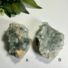 Load image into Gallery viewer, Glassy Green Fluorite on Matrix with Pyrolusite | Natural Mineral Specimen | Collector Display Stone