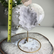 Load image into Gallery viewer, Rare - top quality druzy agate heart from Brazil (free stand)