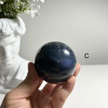 Load image into Gallery viewer, "Glacier Bloom" – Premium Blue Flower Agate Sphere