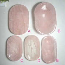 Load image into Gallery viewer, High Quality Rose Quartz Display Plate — Polished Pink Crystal Tray for Jewelry, Rituals & Home Décor