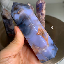 Load image into Gallery viewer, Rare - high quality blue flower agate towers/points