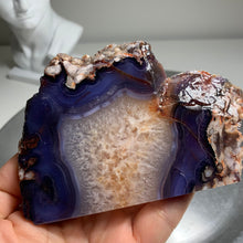 Load image into Gallery viewer, Top quality - blue flower agate slab/ slice ( natural color)
