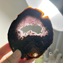 Load image into Gallery viewer, Top Quality Brazilian Agate Slice – Natural Banding & Druzy Center