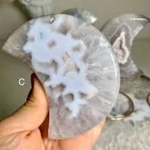 Load image into Gallery viewer, Top quality- Brazilian druzy agate moon ( free stand)
