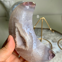 Load image into Gallery viewer, Top quality- Brazilian druzy agate moon ( free stand)