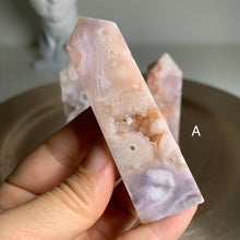 Load image into Gallery viewer, High quality- pink amethyst flower agate tower/ point