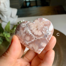 Load image into Gallery viewer, High quality - pink flower agate heart