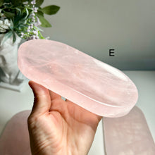 Load image into Gallery viewer, Rose Quartz Tray, Natural Crystal Charging Plate, Pink Crystal Jewelry Tray, Gemstone Trinket Dish, Crystal Display Decor