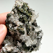 Load image into Gallery viewer, Natural Quartz Crystal Cluster with Green Epidote on Matrix | Raw Mineral Specimen from China | Collector Display