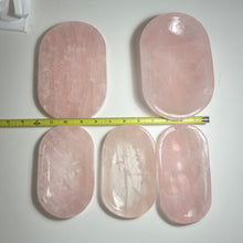 Load image into Gallery viewer, High Quality Rose Quartz Display Plate — Polished Pink Crystal Tray for Jewelry, Rituals & Home Décor