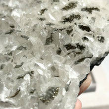 Load image into Gallery viewer, Large Calcite & Pyrite Cluster on Matrix | Sparkling White Crystal Plate for Home Décor & Energy Clearing