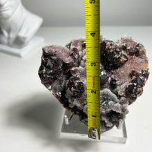 Load image into Gallery viewer, Rare - heart shape Red Garnet on Pink Dolomite Crystal Cluster — Sparkling Natural Mineral Specimen for Home Decor and Collection