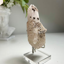 Load image into Gallery viewer, Quartz Crystal Point with Metallic Mineral Coating | Black Speckled Inclusions