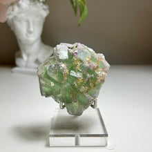 Load image into Gallery viewer, Golden Barite on green & purple fluorite | Jiangxi Province, China