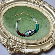 Load image into Gallery viewer, Ocean Mosaic Lampwork Glass Bracelet, Handmade Beaded Bracelet, Sea Glass Inspired Jewelry, Czech Glass Bracelet, Artisan Gift for Her