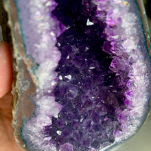 Load image into Gallery viewer, High quality - Uruguay amethyst geode with moss agate banding on skin
