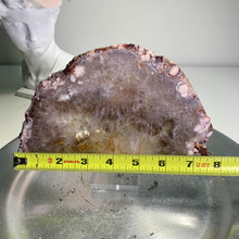 Load image into Gallery viewer, High quality- crystallized blue flower agate slab/ slice ( natural color)