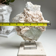 Load image into Gallery viewer, Large Pearl Pink Dolomite with Green Fluorite — Natural Crystal Cluster from Hunan, China | Pastel Mineral Specimen for Decor & Collection