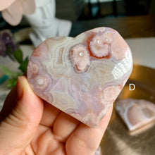 Load image into Gallery viewer, Top quality - pink flower agate heart